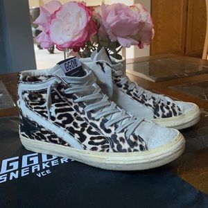 Golden Goose Deluxe Brand Slide Leopard Sneakers